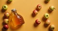 Apple Cider Vinegar Bottle Surrounded by Fresh Apples