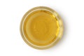 Apple cider vinegar in glass bowl on white background