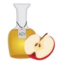 Apple cider vinegar and a half of an apple