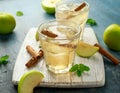 Apple cinamon kombucha Iced drinks with mint