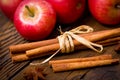 Apple and cinnamon Royalty Free Stock Photo