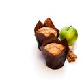 Apple cinnamon muffins isolated on white Royalty Free Stock Photo