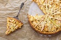 Apple Cinnamon Rhubarb Marzipan Dough Pie Almond Flakes