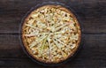 Apple Cinnamon Rhubarb Marzipan Dough Pie Almond Flakes