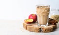 Apple Cinnamon Smoothie with Oats and Chia Seeds, Healthy Vegan Drink Royalty Free Stock Photo