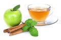 Apple cider tea and cinnamon stick Royalty Free Stock Photo