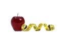 Apple and cloth tape measure Royalty Free Stock Photo