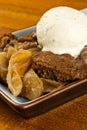 Apple Cobbler and Ice Cream Royalty Free Stock Photo