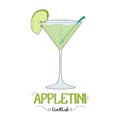 Apple cocktail for a customer illustration for bar business