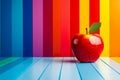 An apple on a colorful background Royalty Free Stock Photo