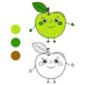 Apple. Coloring book page Royalty Free Stock Photo