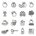 Apple concept line icons set. Royalty Free Stock Photo