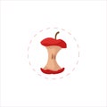 Apple core clipart. asd isolated simple clipart