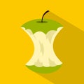 Apple core icon, flat style Royalty Free Stock Photo