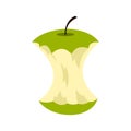 Apple core icon, flat style Royalty Free Stock Photo