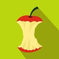 Apple core icon, flat style Royalty Free Stock Photo