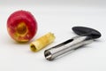 Apple corer. Tool for removing the apple core on white background Royalty Free Stock Photo