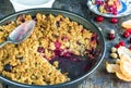 Apple and cranberry crumble Royalty Free Stock Photo