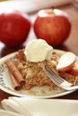 Apple Crisp with icecream. Royalty Free Stock Photo