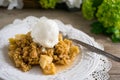 Apple crisp with icecream Royalty Free Stock Photo