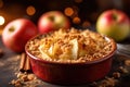 Apple Crumble food photography - made with Generative AI tools