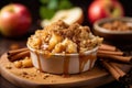 Apple Crumble food photography - made with Generative AI tools