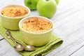 Apple crumble in small baking dish Royalty Free Stock Photo