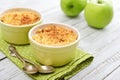 Apple crumble in small baking dish Royalty Free Stock Photo