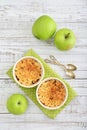 Apple crumble in small baking dish Royalty Free Stock Photo