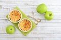 Apple crumble in small baking dish Royalty Free Stock Photo