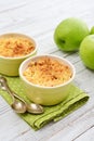 Apple crumble in small baking dish Royalty Free Stock Photo