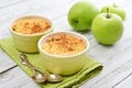 Apple crumble in small baking dish Royalty Free Stock Photo