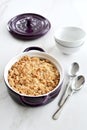 Apple crumble for two vertical Royalty Free Stock Photo