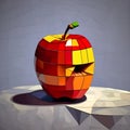 cubism apple painting, Illustration by Generative AI Royalty Free Stock Photo