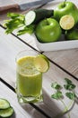 Apple and cucumber juice Royalty Free Stock Photo