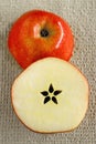 Apple cut in half Royalty Free Stock Photo