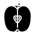 apple cut in half glyph icon vector illustration Royalty Free Stock Photo