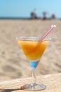 Apple Daiquiri cocktail on the sunny beach Royalty Free Stock Photo
