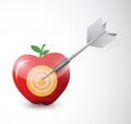Apple, dart and target illustration design Royalty Free Stock Photo