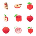Apple day icons set, isometric style Royalty Free Stock Photo