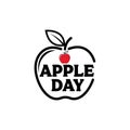 Apple day logo with red apple Royalty Free Stock Photo
