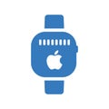 Apple, device, health, watch icon. Blue color design