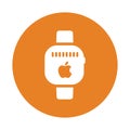 Apple, device, health, watch icon. Orange color design