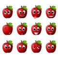 Apple with different emoticons