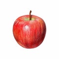 apple drawn with colored pencils.