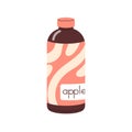 Apple drink in bottle. Cold juice, summer lemonade, infused water. Fresh fruit cooling beverage. Healthy natural