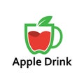 Apple Drink Cup Shape Fruit Logo Template