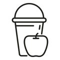 Apple drink icon outline vector. School food