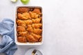 Apple dumplings in a baking dish, fall dessert