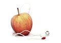 Apple with Earphones